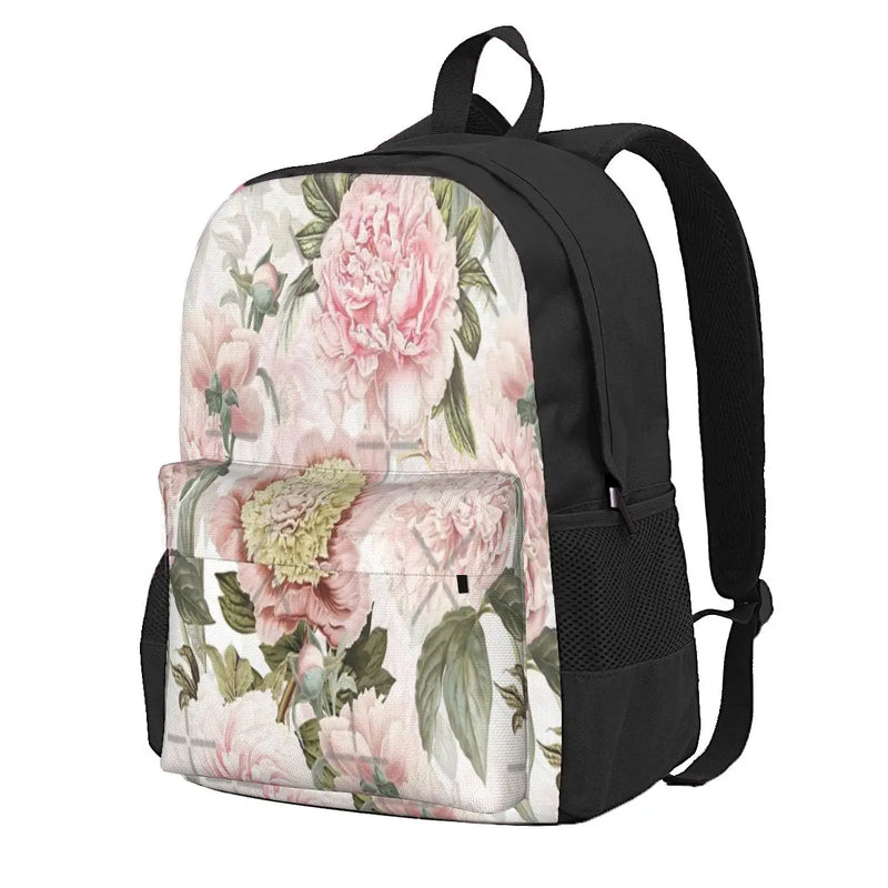 Vintage Botanical Blush Peony Flowers Backpacks Men's Women's Child's Backpack