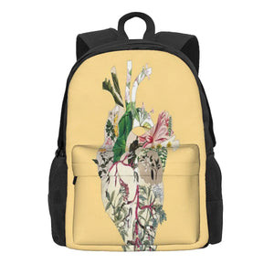 Vintage Botanical Heart - Sunshine Backpacks Men's Backpacks Bags For Women Kids
