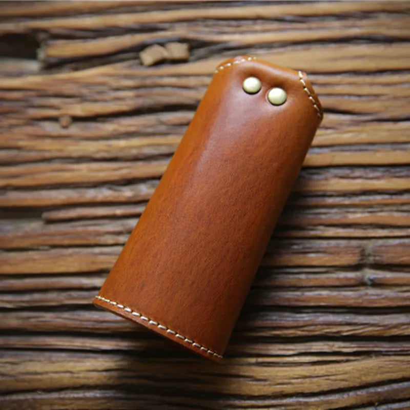 Vintage Leather Zipper Key Wallet for Men and Women
