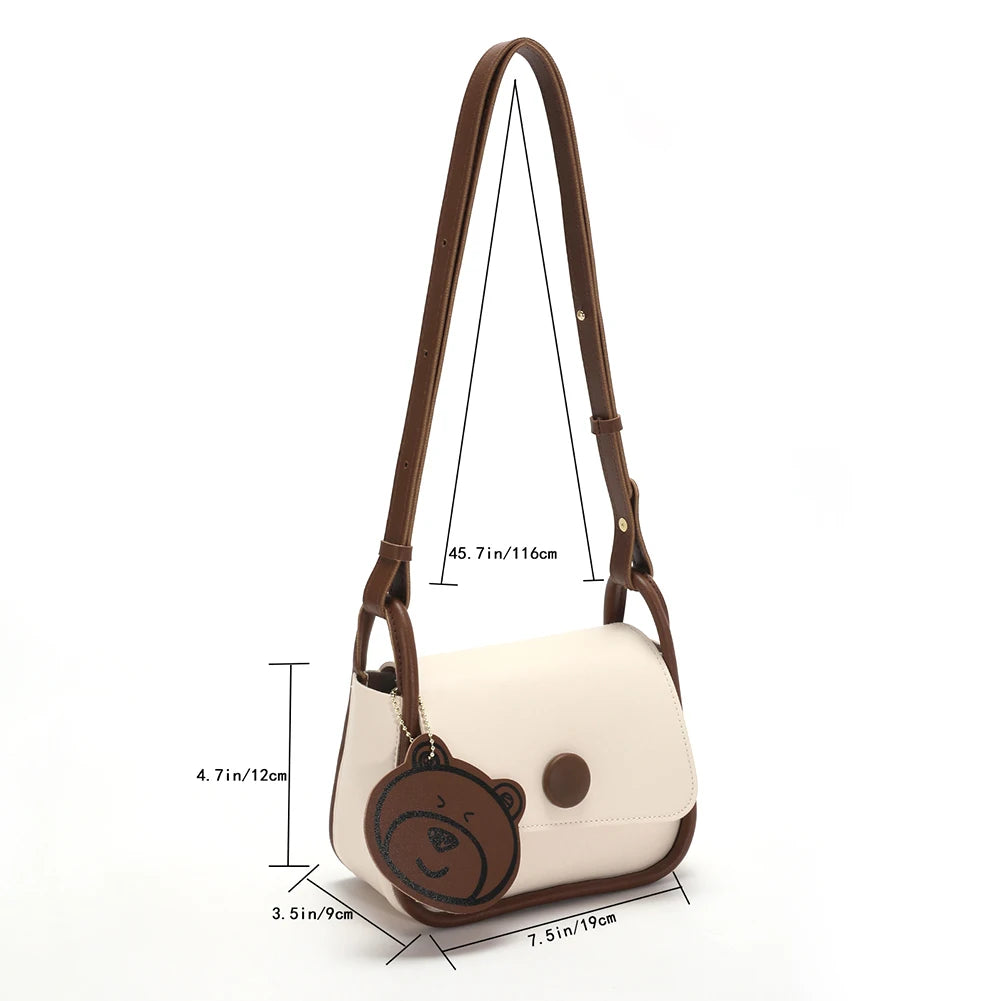 Vintage Brown Bear Small Bag Women Handbag Ladies Shoulder Clutch Purse
