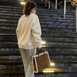 Vintage Brown Tote Handbags Women Dark Shoulder Bag