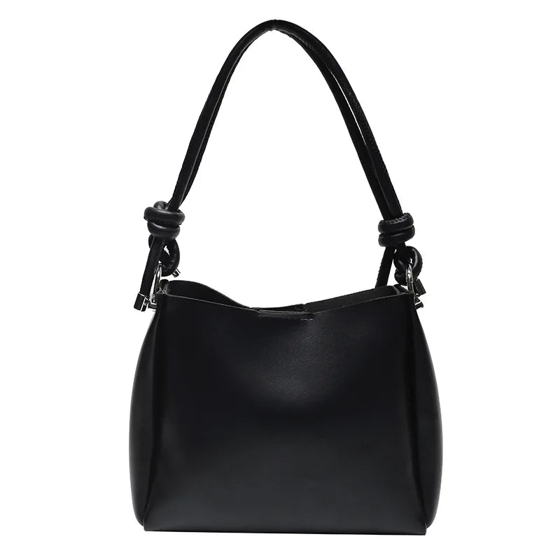 Vintage Bucket Handbags Soft PU Leather Shoulder Bags Large Capacity