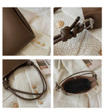 Vintage Bucket Handbags Soft PU Leather Shoulder Bags Large Capacity