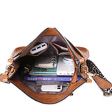 Vintage Bucket Shoulder Bag Female PU Leather Solid Crossbody Bag