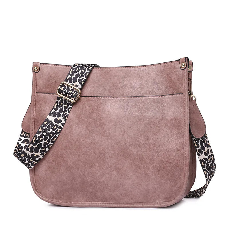 Vintage Bucket Shoulder Bag Female PU Leather Solid Crossbody Bag