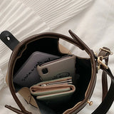Vintage Buckets Shoulder Bags Women Ins Cross Body Autumn High Street