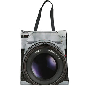 Vintage Camera 3D Printing Women Summer Beach Bags Ladies Linen Tote Bags
