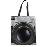 Vintage Camera 3D Printing Women Summer Beach Bags Ladies Linen Tote Bags