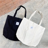 Vintage Canvas Shoulder Bag Soft Storage Reusable Girls