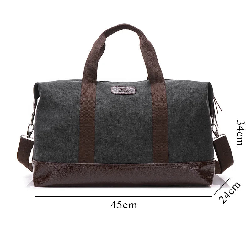 Canvas Men's Travel Hand Luggage Bag Weekend Overnight Bag