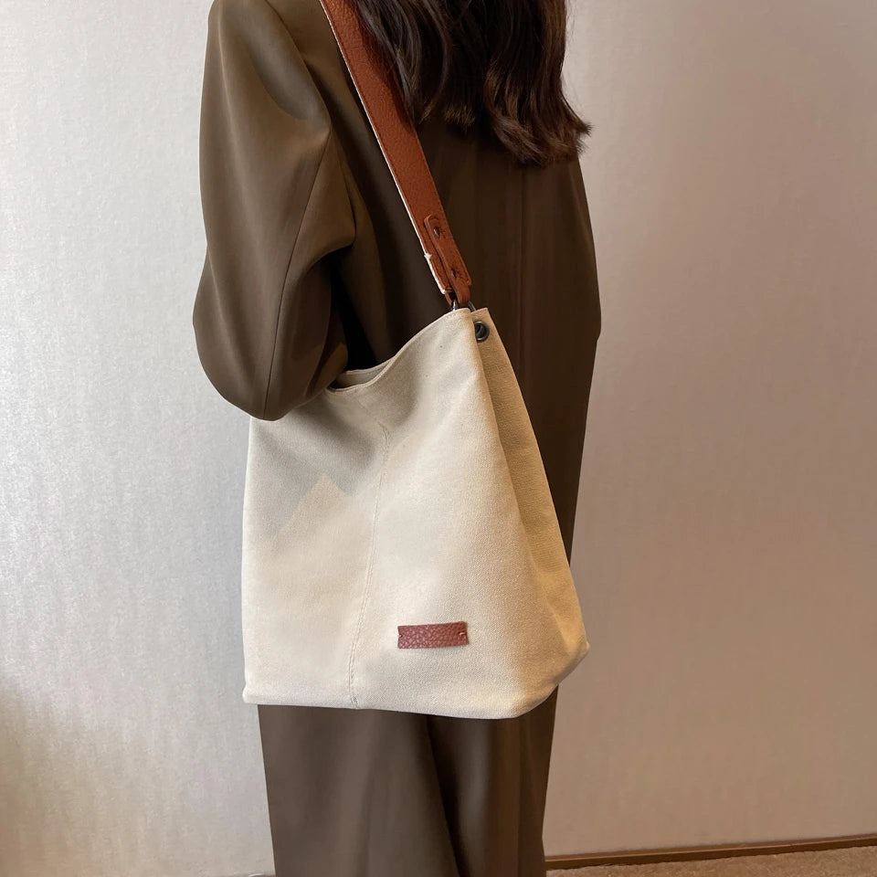 Vintage Canvas Shoulder Bag for Women School Handbag