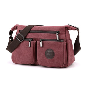 Vintage Canvas Messenger Bag for Women's Handbags Female Shopping Bag