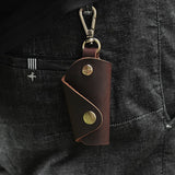 Vintage Leather Car Key Case Holder Smart Housekeeper