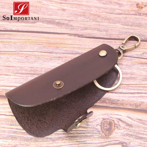 Vintage Car Key Wallets Leather Housekeepers Women Men Auto Cover Key Bag Pouch