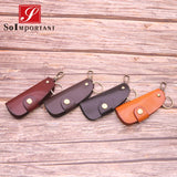 Vintage Car Key Wallets Leather Housekeepers Women Men Auto Cover Key Bag Pouch