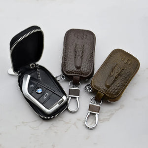 Vintage Crocodile Leather Car Keychain Case Wallets Unisex Key Bags Holders