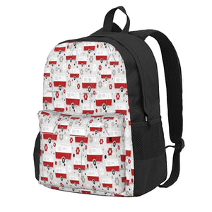 Vintage Caravan Red/Grey Backpacks Men's/Women's Bags