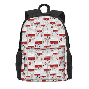 Vintage Caravan Red/Grey Backpacks Men's/Women's Bags