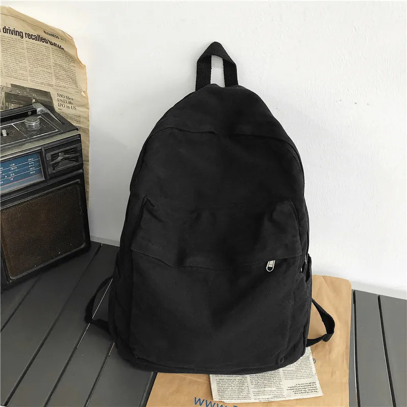 Vintage Casual Backpack Women Travel Bag Solid Women's Backpack