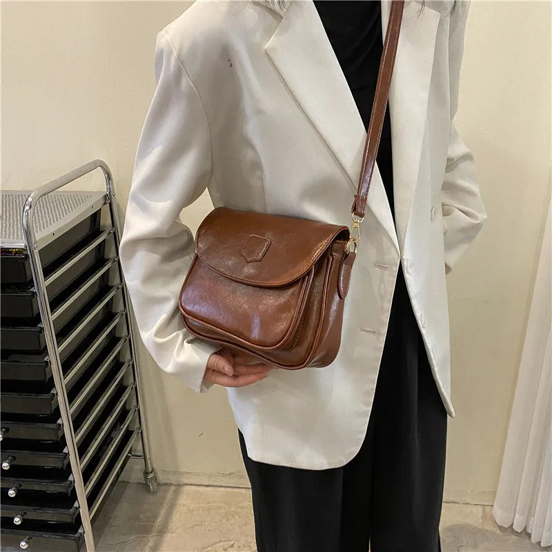 Vintage Casual Shoulder Bag Women PU Leather Crossbody Messenger Handbag