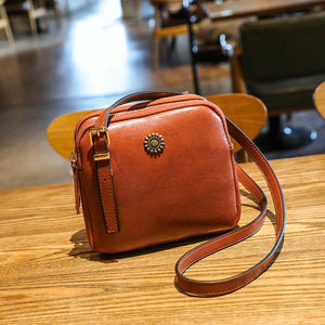 Vintage Small Square Bags PU Leather Female Shoulder Crossbody