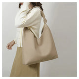 Vintage Casual Women Shoulder Bags Solid PU Leather Ladies Tote Bag