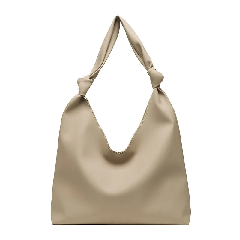Vintage Casual Women Shoulder Bags Solid PU Leather Ladies Tote Bag