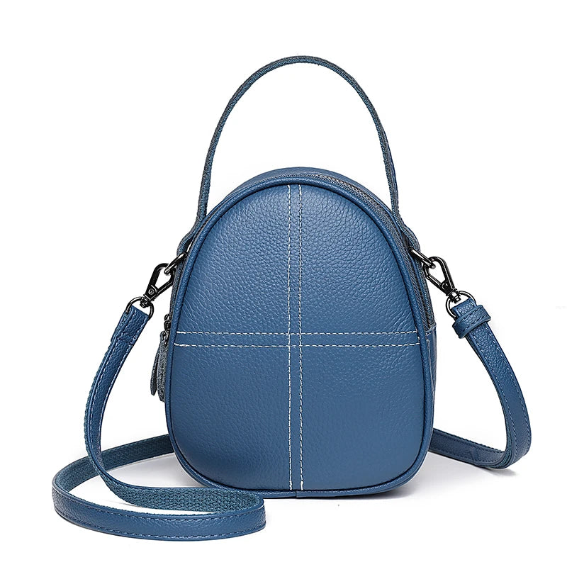 Vintage Casual Womens Shoulder Crossbody Bag Leather 3 Layer Small Tote Sac