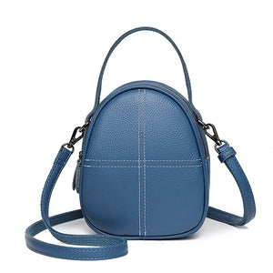 Vintage Casual Womens Shoulder Crossbody Bag Leather 3 Layer Small Tote Sac