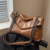 Vintage Chain Shoulder Crossbody Bag for Women Handbags Totes Female Purse