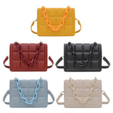 Vintage Checker Pattern Shoulder Bag Solid Shoulder Bag Casual Ladies Retro