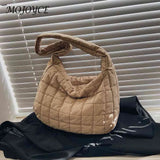 Vintage Checkered Messenger Bag Women Large Capacity Handbags