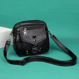 Vintage Crossbody Bag Multifunctional PU Leather Fanny Pack Anti-theft Zipper