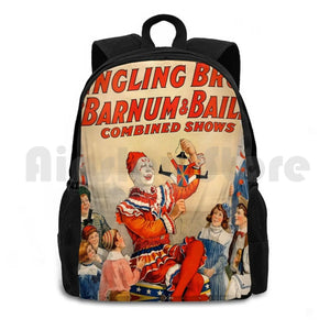 Vintage Circus Poster Outdoor Hiking Backpack Waterproof