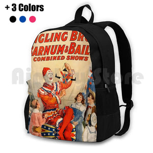 Vintage Circus Poster Outdoor Hiking Backpack Waterproof