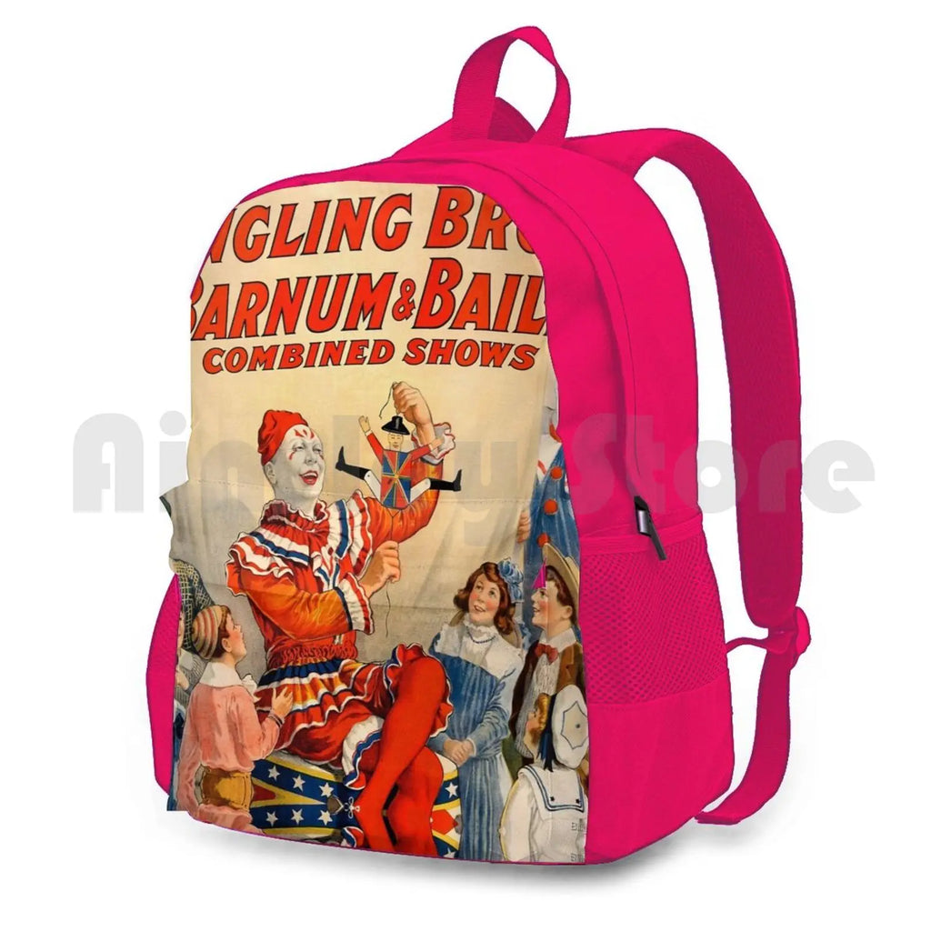 Vintage Circus Poster Outdoor Hiking Backpack Waterproof