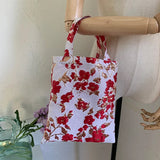 Vintage Cloth Women Small Handbags Jacquard Fabric Ladies Mini Top Handle Tote B