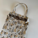 Vintage Cloth Women Small Handbags Jacquard Fabric Ladies Mini Top Handle Tote B