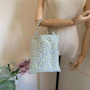 Vintage Cloth Women Small Handbags Jacquard Fabric Ladies Mini Top Handle Tote B