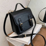 Vintage College Style PU Leather Shoulder Bag