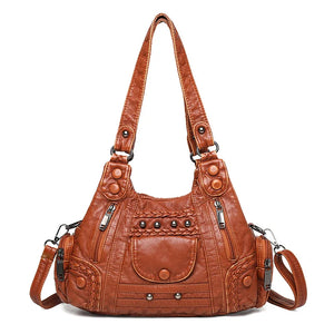 Vintage Leather Hobo Bag for Women Ladies Shoulder Bag
