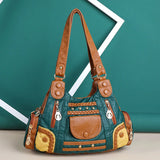 Vintage Leather Hobo Bag for Women Ladies Shoulder Bag