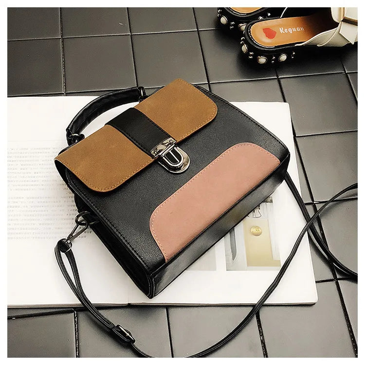 Vintage Leather Crossbody Bag Women Shoulder Messenger Handbag