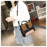 Vintage Leather Crossbody Bag Women Shoulder Messenger Handbag
