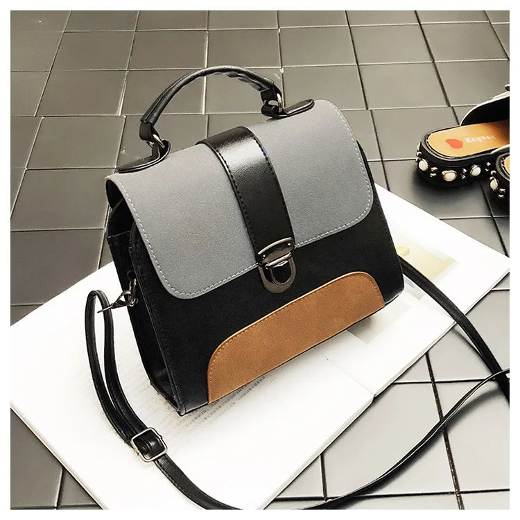 Vintage Leather Crossbody Bag Women Shoulder Messenger Handbag
