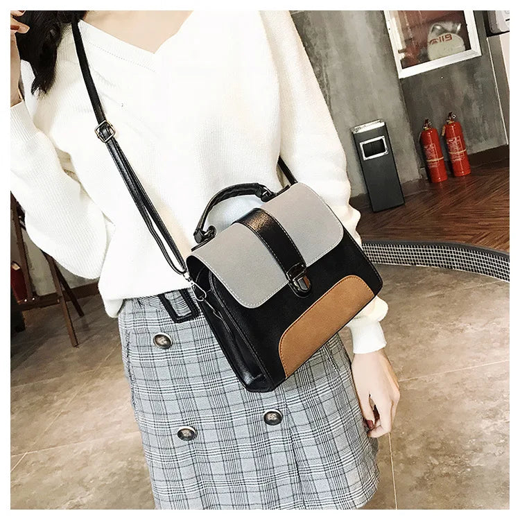 Vintage Leather Crossbody Bag Women Shoulder Messenger Handbag