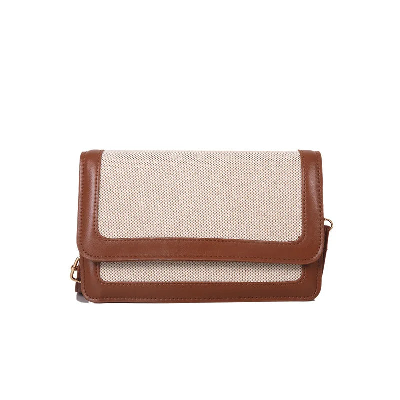 Vintage Contrast Women's Crossbody Bag Pu Leather Handbag