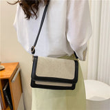 Vintage Contrast Women's Crossbody Bag Pu Leather Handbag