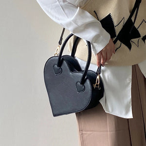Vintage Girls Love Heart Shoulder Bags Women Small Tote Crossbody Bag