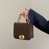 Vintage Girls Small Square Shoulder Bag Chain Clutch Purse Handbags